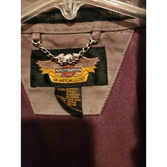 Harley Davidson Brown Denim Jacket - Picture 2 of 4